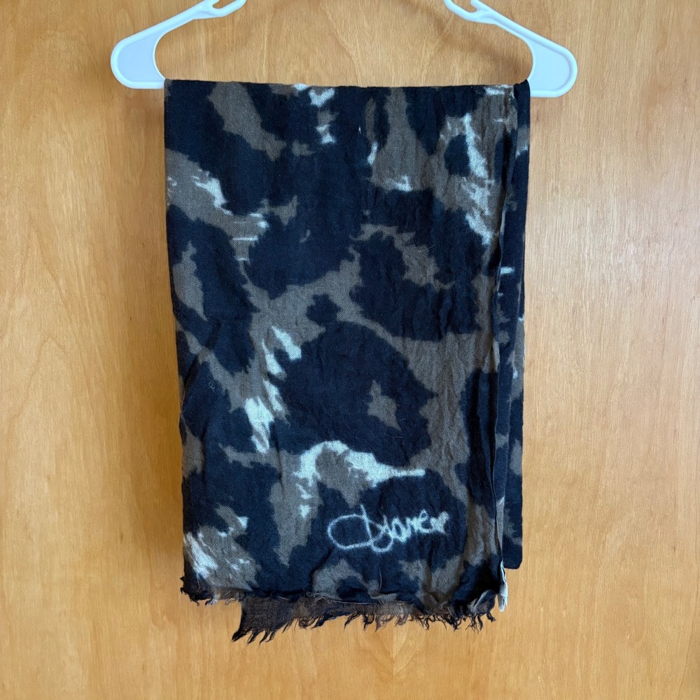 Diane von Furstenberg‎ Scarf Womens OS Brown Black Leopard Print 100% Cashmere